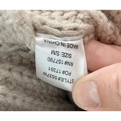 Pinch Morgan Colorblock Cardigan Womens Small/Medium Cream Beige Buttons Casual Tan