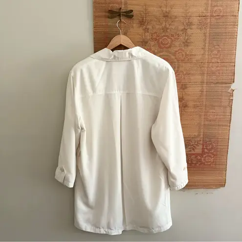 Vintage White Mid Length Double Breasted Trench Coat Size 10