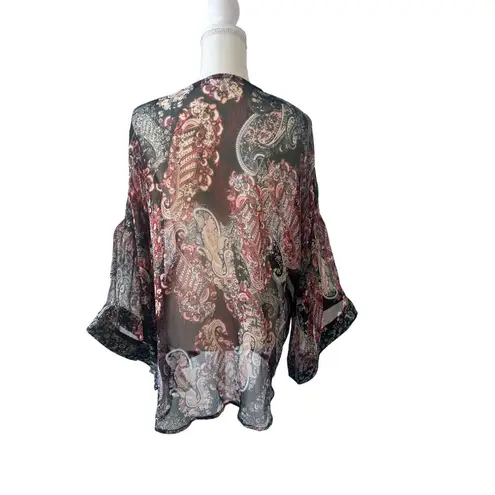 PAISLEY Sheer Kimono Coverup Top One Size Size undefined