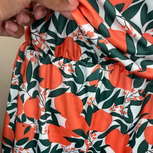 Plus Size 2XL Orange Citrus Fruit Print Romper V