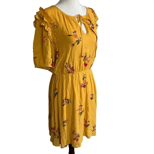 DR2 by Daniel Rainn Yellow Coquette Floral Dress Tie