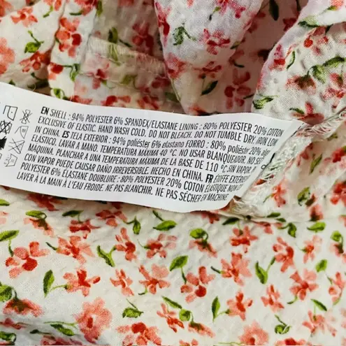 Tuckernuck Hyacinth House Puff Long Sleeve Peplum Floral Blouse Small Green