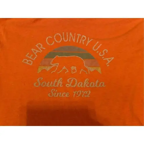 South Dakota Bear T Shirt Midwest Usa Casual Lounge Orange Size XL