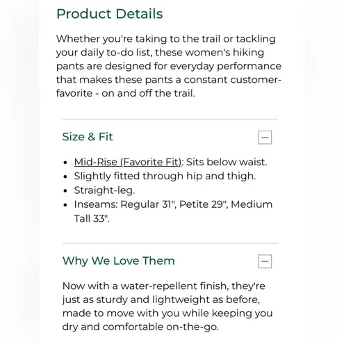 L.L. Bean Women's Water