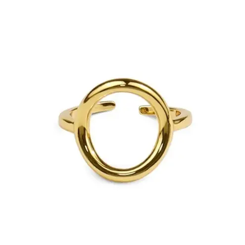 Boutique NEW Women's Solid Circle Ring Adjustable Gold Plated S925
