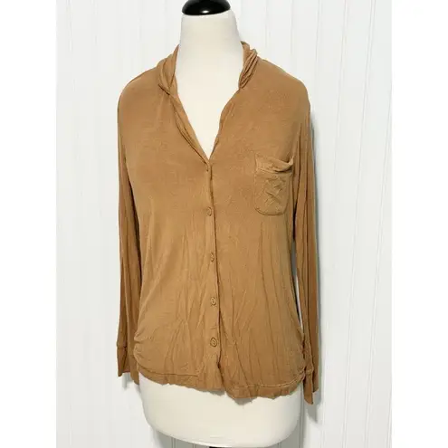SKIMS  Soft Lounge Pajama Shirt‎ Button Down Long Sleeve Top Sienna Small