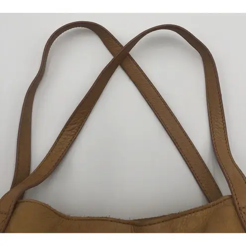 American Leather Co. Liberty Camel Brown Pebbled Leather Tote Shoulder Bag READ
