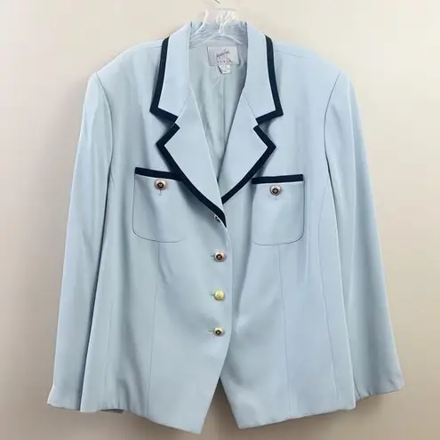 Jacqueline Ferrar Vintage 4 Button Power Blue Blazer