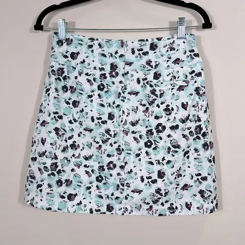 Lady Hagen Sea Glass Blue Leopard Print Golf Skort Performance Women Size Small