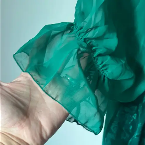 Intimate Attitudes 80s 90s Coquette Green Ruffles Nightgown Size 1 - Image 3