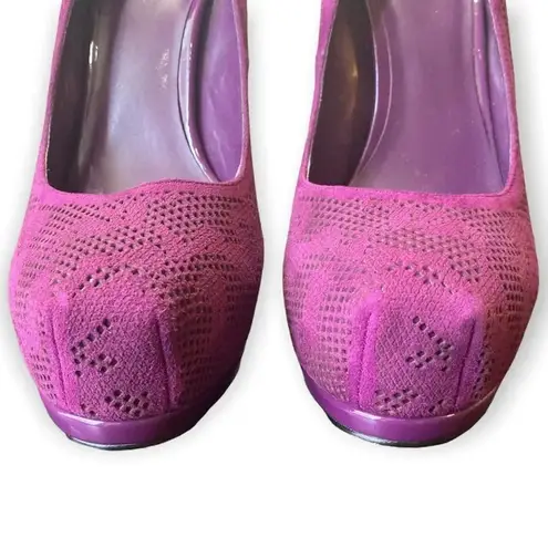 MADONNA Truth Or Dare Langlade Purple Suede Platform Heels Size 5.5