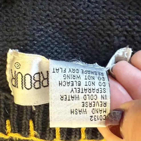 Vtg Womens Christmas Sweater Large Victoria Harbour Holiday Appliqué Embroidered Black