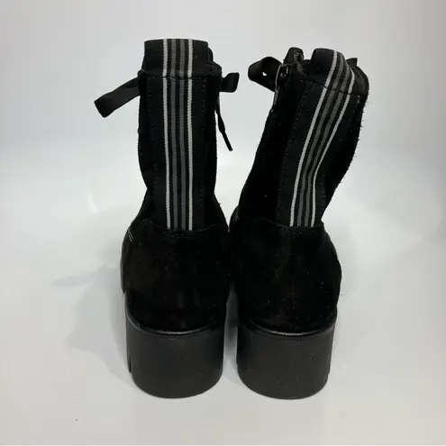 Gabor Baccara black suede leather lace up boots lug sole women’s size 9 punk