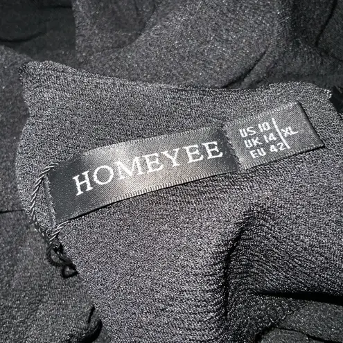 NWT Homeyee Black Knit 3/4 Sleeve Fit & Flare Conservative Dress Pockets XL …