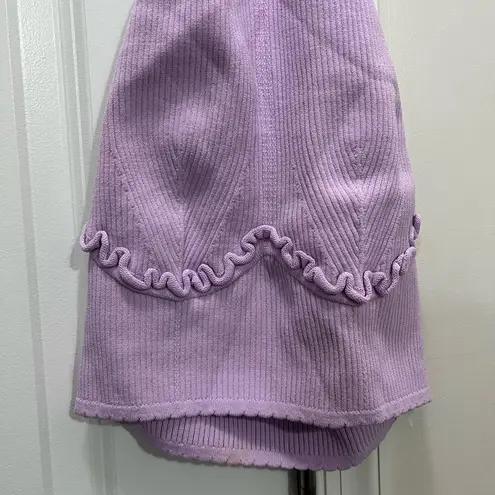 Self Portrait EUC Purple Knit Scallop Edge Halter Top Size Large $275