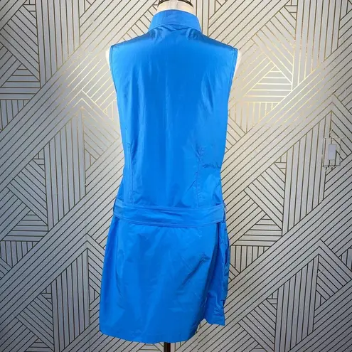 Adam Lippes  Adam Plus Eve Shirt Dress Sleeveless Mini Button Tie Blue Size 6‎
