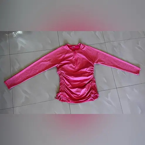 Calia Women’s S long Sleeve Pink 1/2 Zip Polo Pullover Jacket w Thumbholes M Size M