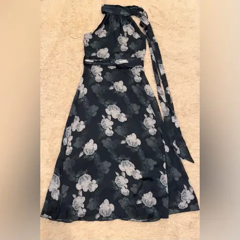 NEW Sachin & Babi Kayla Floral Halter Midnight Glacial Rose Maxi Dress sz 12 White