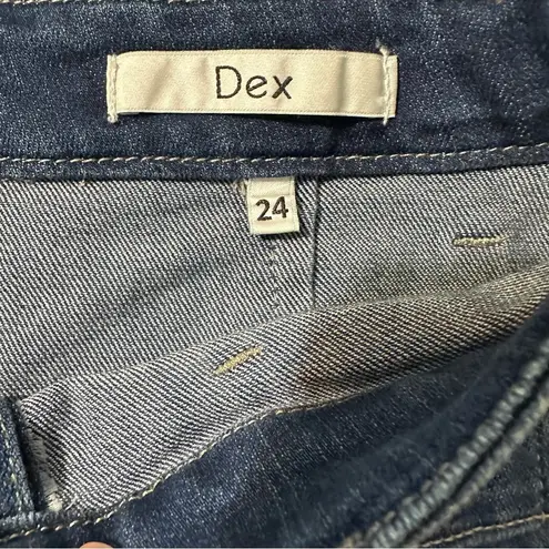 DEX darkwash denim button down skirt size 24