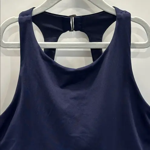 Athleta  Maldives High Neck Bra Cup Bikini Top Underwire 34 D/DD Navy