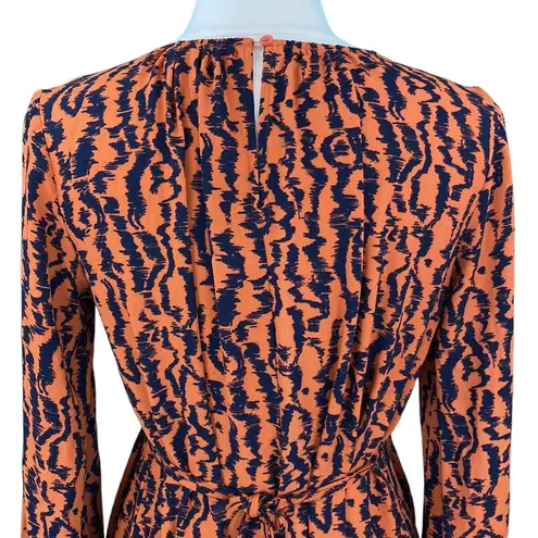 Elizabeth and James Orange Animal Print Flowy Midi Dress