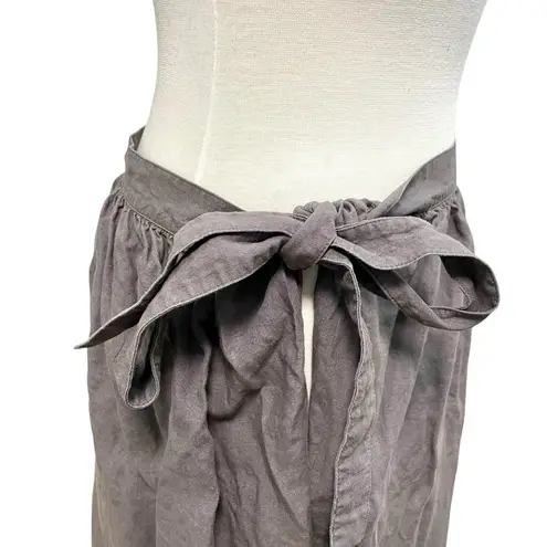 COSTUME NATIONAL 100% Linen Wrap Tie Skirt Minimalist Classic size Medium Gray