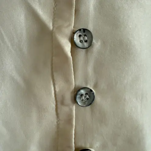 90s Vintage CHRISTINA | Cream Lightweight Silk Taffeta Tunic Top Extra Small Size XS