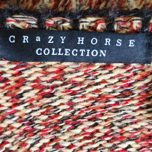 CRAZY HORSE 90s marled floral applique vneck sweater size large