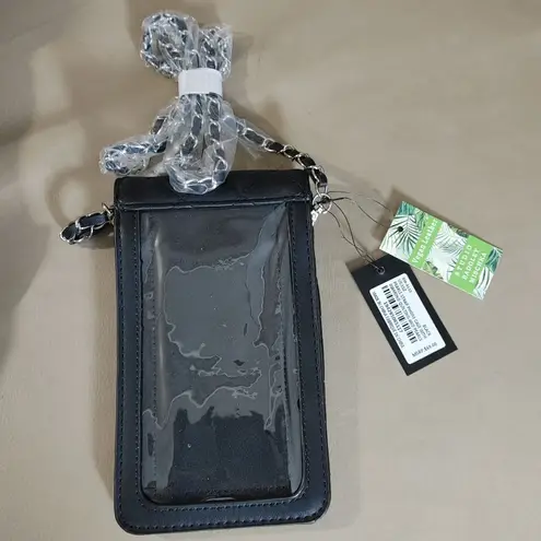 Badley Mischa Black Quilted Crossbody Bag Studio Pearl Accent Silver Chain Strap