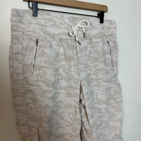 Athleta - Cabo Tide Linen Jogger Travel Casual Resort Pull On Pant Camo Pattern