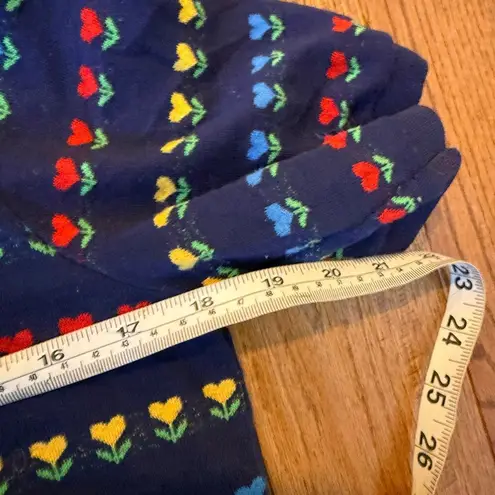 B.G. Day vintage floral print polo dress size M Blue Size M