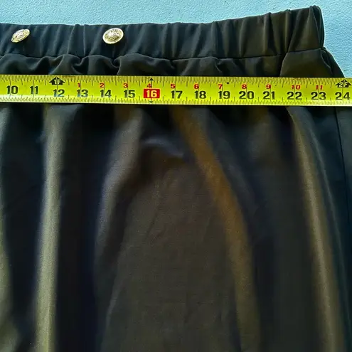 NWT!Black Gold button, detail, back slit Elegant Black Skirt Size 26 or 4X
