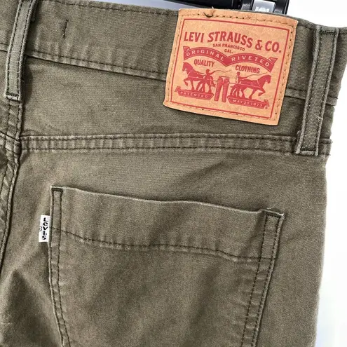 Levi's  Mile High Cropped Wide Leg Jeans High Waist Button Fly Sz 30 Olive Green