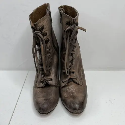 Freebird by Steven Size 9 Holis Boots Leather Heeled Zip Lace Up Brown Women's