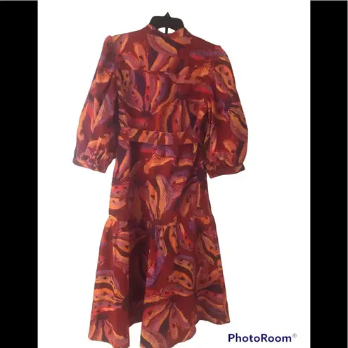 Farm Rio Banana Juice Balloon Sleeve Cotton Dress