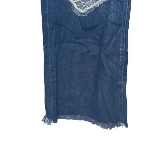 Kancan Women's Jeans Boyfriend Distressed High Rise Wide Leg Denim Blue 22W NWT Size undefined