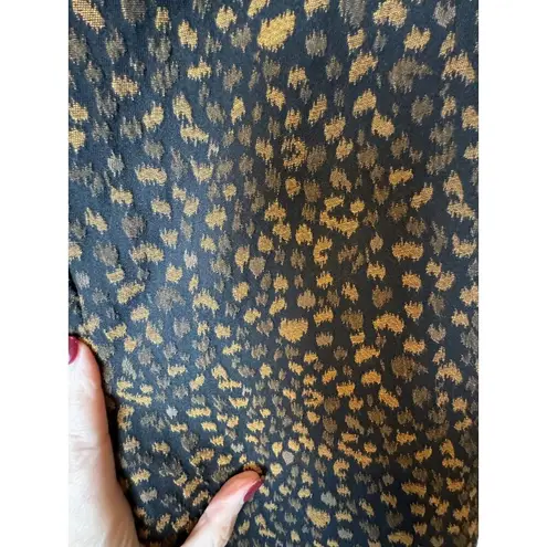 Allen Schwartz Pants Women 0 Black Brown Animal Print Split Hem Flare Trousers