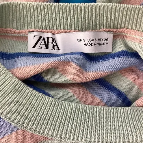 ZARA Striped Crop Sweater Size Small