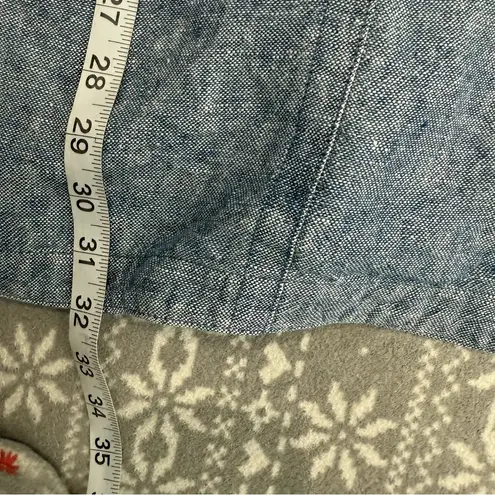 Coldwater Creek 100% Linen Oversized Button Down Shacket Jacket Blue Size 2X - Image 12