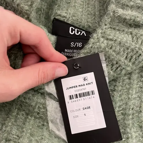 City Chic  NWT Mad Knit Sage Soft Jumped Sweater S/16