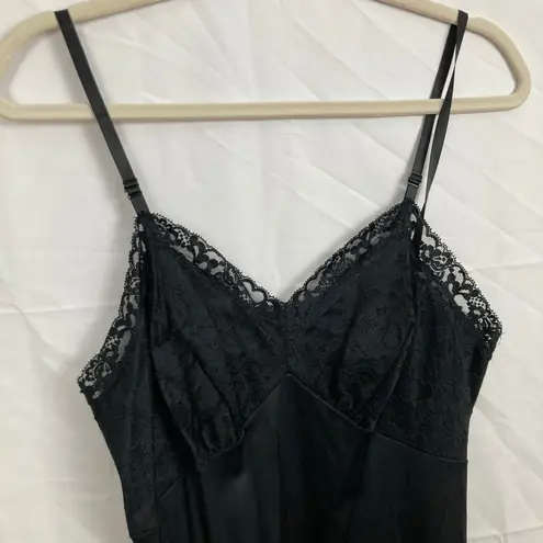Vanity Fair VTG Womens S Black Lace Trim Slip Dress Coquette Romantic Feminine
