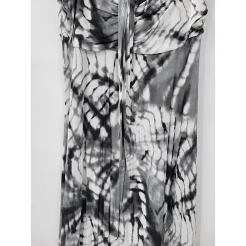 Hula Honey Womens Dress Medium Gray White Tie Dye Strapless Maxi Summer Beach