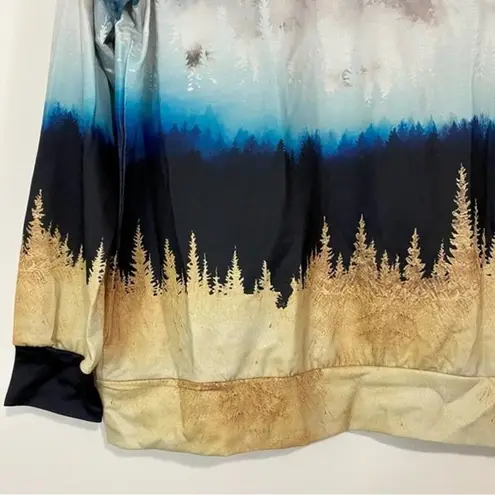 The Mountain Women’s Landscape Lightweight Sweater Gray & Navy NWOT