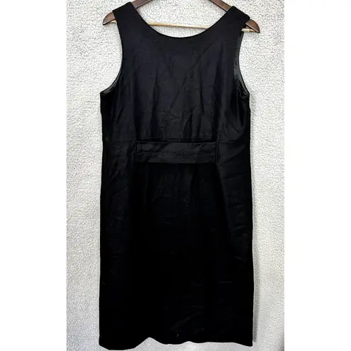 Harvé Benard Harve Benard Wool Dress 10 Black Sleeveless Button Grunge 90s Vtg Mod Academia