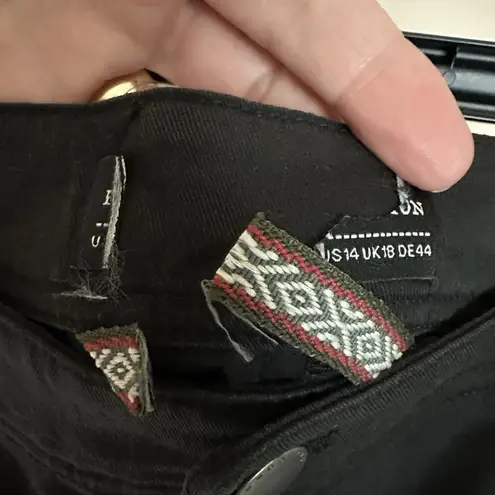 Peruvian Connection Pants Women’s 14 Black Straight Leg High Rise Trouser