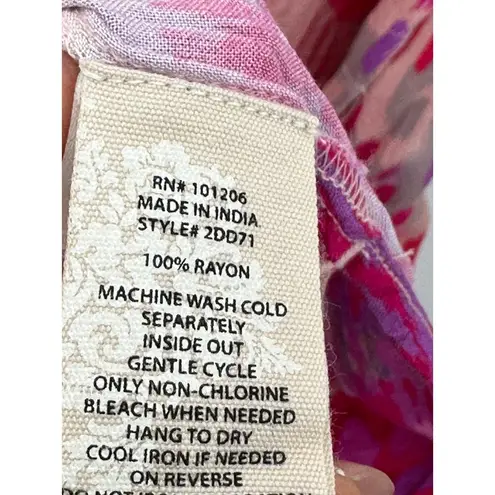 Soft Surroundings Palace Pink Printed Short Sleeve Maxi Dress Women's Size Small