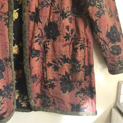 Vintage Indago Design Floral Tapestry Reversible Art to Wear Kimono Jacket Size M