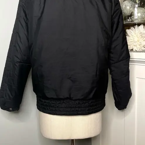 Bogner Black Vintage Ski Bomber Coat Winter Jacket Zip Snap 8 Medium