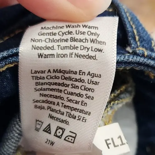 Free Assembly High Rise Full Wide Straight Leg Pockets Denim Blue Size 6