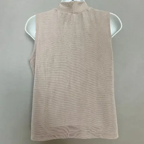 Jason Maxwell Vintage Tank Top Mock Neck Sleeveless Neutral Taupe Women Medium
